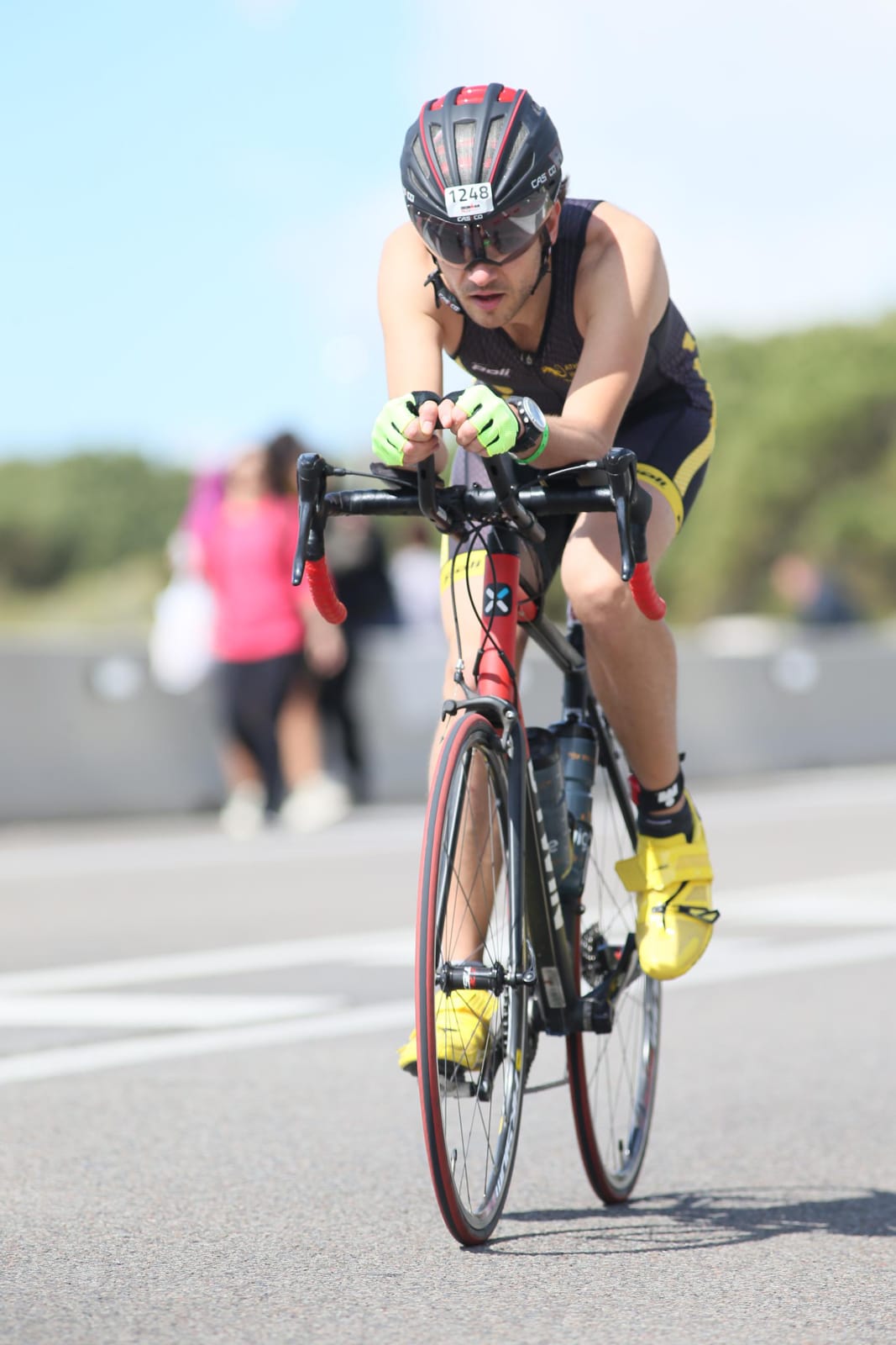 Etienne sur son Iron Man 70.3