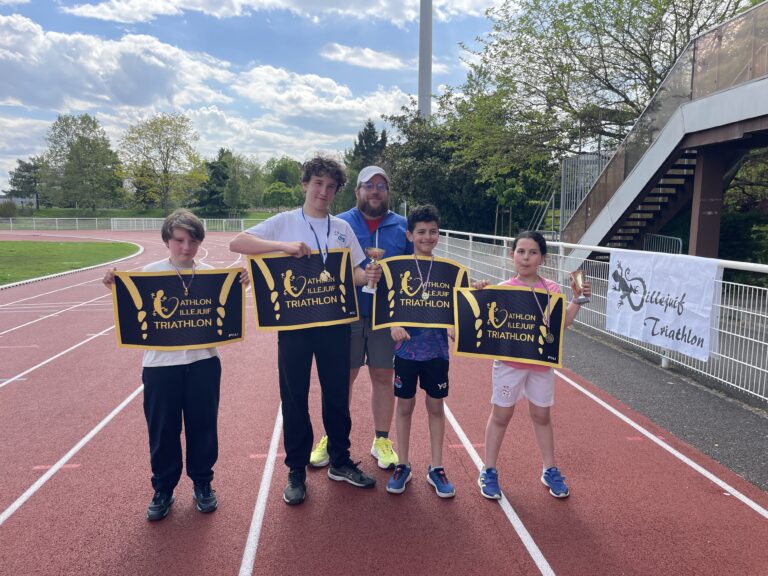 Jeunes athlètes du club à l’Aquathlon de Cachan